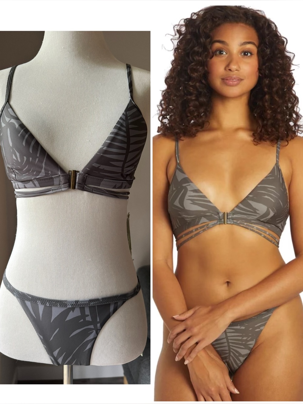 Sporti x Stef Corgel Palm Shadow Strappy Bikini Set